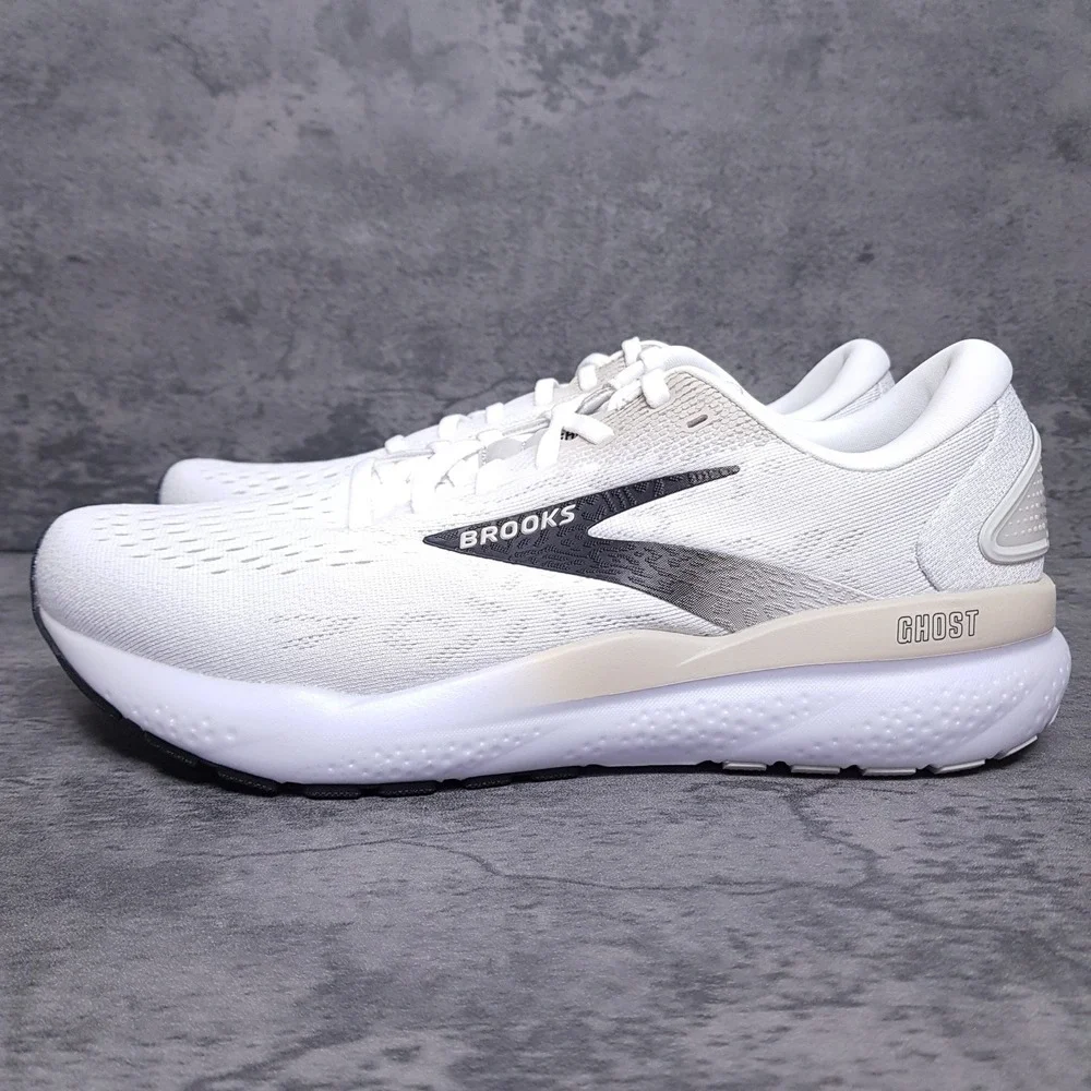 BROOKS Ghost‎ 16 Running Shoes Mens Size 8.5 White Pelican Oyster 110418 1D 125